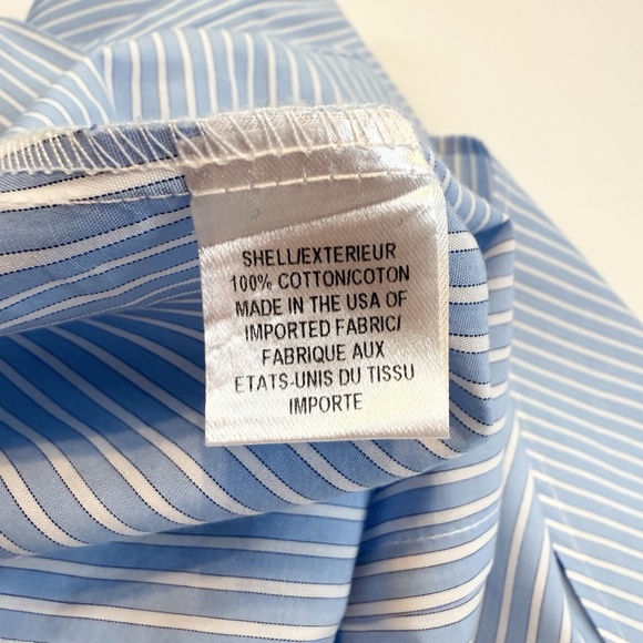 MILLY Women Size 4 Michelle Blue White Stripe Bell Sleeve Cotton Blouse USA - Picture 11 of 13